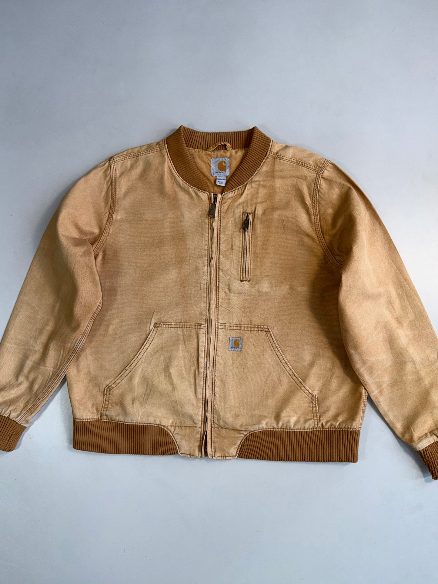 !      Carhartt Sandstone Canvas Bomber Jacket – Desert Tan (XL)