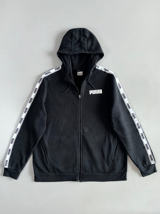 Puma Black Taped Logo Zip Hoodie (XL)