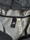 Adidas Charcoal Full Zip Hoodie – 3-Stripes Sleeve – (M)