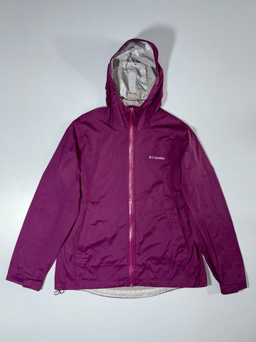Columbia Hooded Rain Jacket (Magenta/Purple) – Size (L)