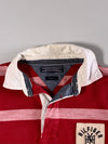 Tommy Hilfiger Red Striped Rugby Shirt – NY Crest Patch, Vintage Fit (M)