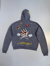 Ed Hardy 'Skull & Pistons' Rhinestone Zip-Up Jacket - Slate Grey (U.RARE) (M/L)