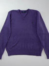 Polo Ralph Lauren Purple V-Neck Sweater (XL)