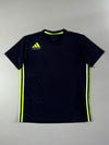 Adidas Combat Sports Training Tee – Navy Neon Stripe Performance Jersey (S)