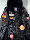 Jizobosatsu Outerwear Black Quilted Patchwork Bomber Jacket (S)