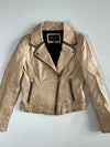 River Island Champagne Gold Moto Biker Jacket Women’s (S)