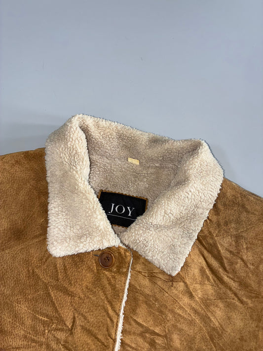 Vintage Premium Original Sued Leather Jacket Furr Inside (M)