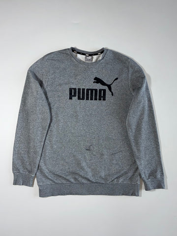 Puma Grey Big Logo Crewneck Sweatshirt – (L)