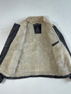 Selected Jeans Black Leather Jacket with Sherpa Collar (M)