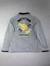 Big Train Osaka Japanese Graphic Long Sleeve Polo Shirt – Grey (L)