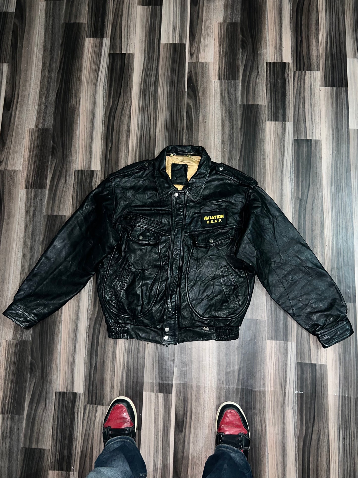 Z*USA AIRFORCE AVIATION* Original Leather Jacket (M/L)