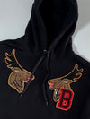 Burberry London England Moose Head “B” Patch Hoodie Black Embroidered (2XL)