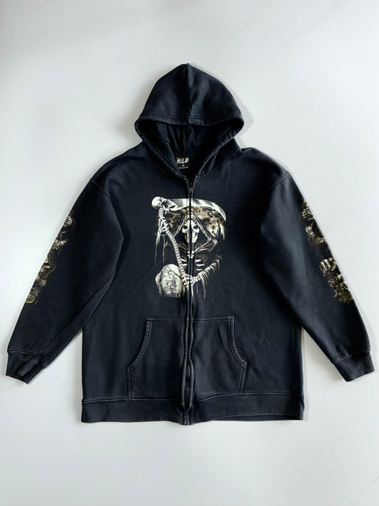 Wild Grim Reaper Graphic Zip Hoodie (XL)