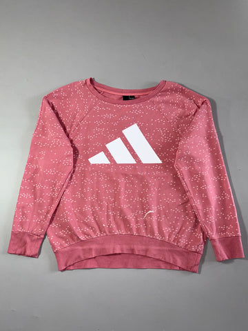Adidas Pink Badge of Sport All-Over Print Sweatshirt (Women's) (L)
