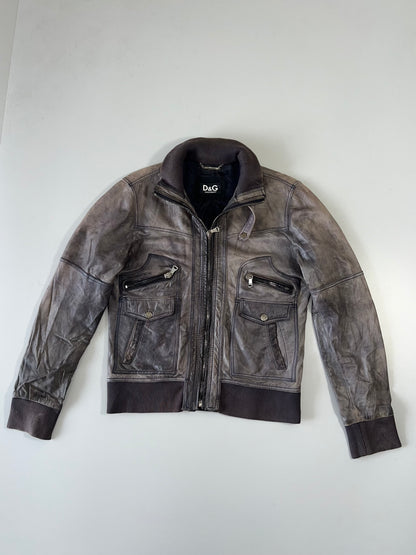ZDolce&Gabbana Men's Vintage Y2K Leather Jacket (M/L)
