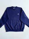 Adidas | Vintage 90s Navy Embroidered Logo Crewneck | (2XL)