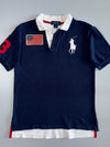 Polo Ralph Lauren Big Pony USA Flag Patch #3 Pique Cotton Polo Shirt Navy (S)
