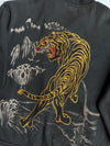 Vintage Black Tiger Embroidered Zip-Up Track Jacket (2XL)