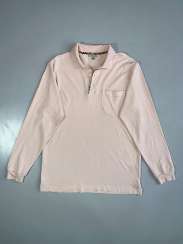 Burberry London Nova Check Trim Long Sleeve Polo (M)