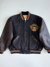 New Boy Warrior Vintage Pure Leather Sleeves Bomber Jacket (M)