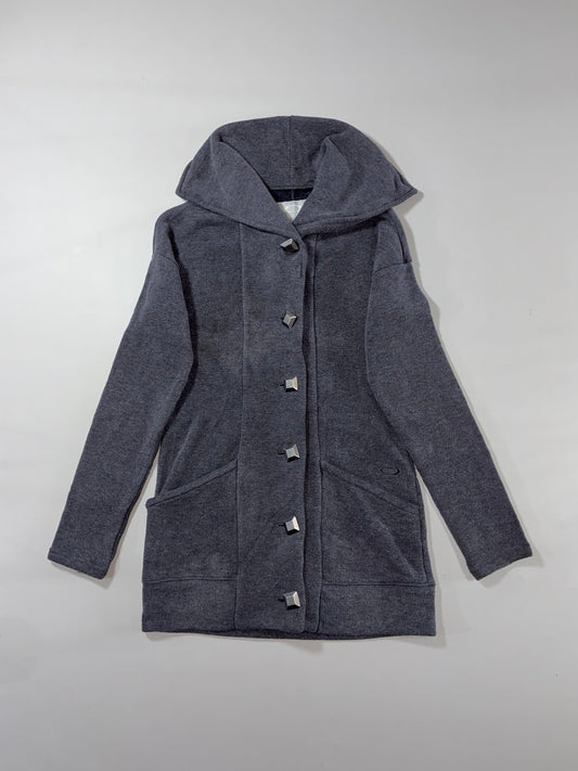 Oakley Gretchen Bleiler Signature Series Women's Grey Hooded Knit Cardigan Coat (M)