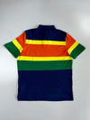 Polo Ralph Lauren Classic Fit Bold Multicolor Stripe Pique Cotton Polo Tee (With QR) (2XL)