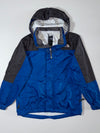 The North Face Hooded Rain Jacket – Blue/Black Colorblock, Youth (XS)