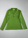 Lacoste Classic Croc Logo Long Sleeve Piqué Polo Shirt  Lime Green (XS)