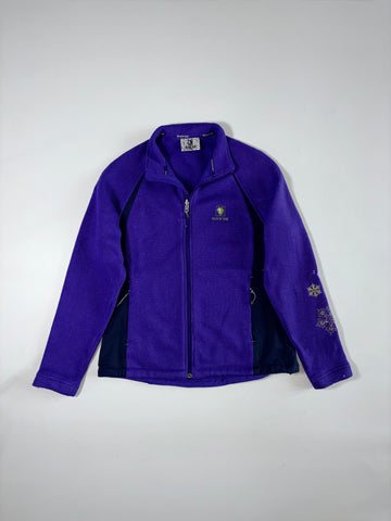 Black Yak Snowflake Fleece-Lined Knit Zip Jacket – Purple (S)