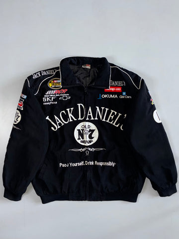 Jack Daniel’s Old No.7 NASCAR Nextel Cup Series RCR Multi-Sponsor Embroidered Racing Jacket Black (XL)