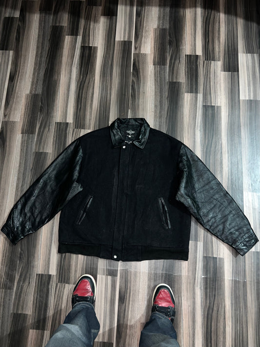 ZUltra Premium Original Leather Sleeve Varsity Jacket (L/XL)