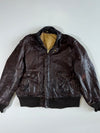 Vintage Schott Brown Leather Flight Bomber Jacket (XL/2XL)