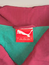 Puma Coach Jacket Maroon & Green Snap Button Windbreaker (L)
