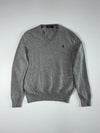 Polo Ralph Lauren | Navy Red Pony V-Neck Wool Sweater | (M)