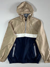 Jack & Jones Colorblock Half-Zip Hooded Windbreaker Jacket Beige/Navy (M)
