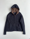 Schott NYC Chunky Rib Knit Zip-Up Hooded Sweater(M)