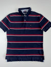 Tommy Hilfiger | Striped Pique Polo Navy Maroon (XL)