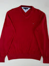 Tommy Hilfiger V-Neck Knit Sweater Red  (L)