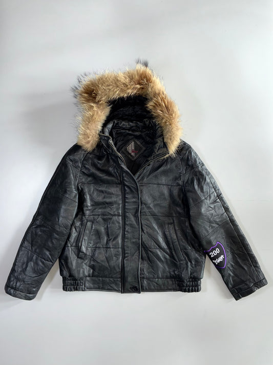 Tibca Premium Original Pure Leather(Detechable Cap)Jacket (L)