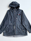 Vintage Y2K FUBU The Collection Denim Hooded Utility Jacket (2XL)