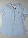 Tommy Hilfiger Women’s Oxford Button-Up Shirt – Light Blue Women’s(M)
