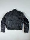 Vintage Black Genuine Leather Moto Biker Jacket Padded  (L)