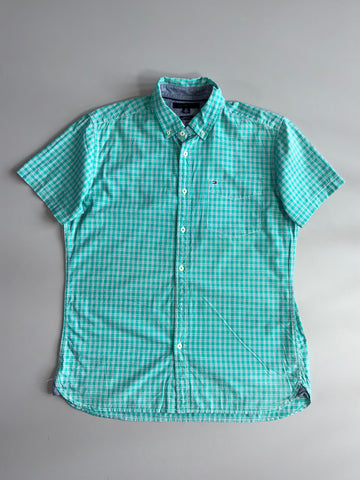 Tommy Hilfiger | Custom Fit Check Short Sleeve Shirt | Green/White (L/Xl)