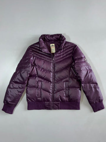 Miss 1950 Purple Quilted Puffer Jacket (S)