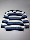 Lacoste Navy Blue Cream Striped Knit Sweater (2XL/3XL)