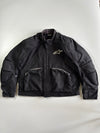 Alpinestars Black Textile Motorcycle Riding Jacket with Purple Mesh Vents & Armor with Detachable Arm (Paded)(XL)