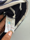 Lacoste Navy & White Striped Polo  Croc Logo | Slim Fit (L)