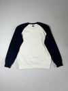 Dickies "The Original" Raglan Crewneck Sweatshirt, Heather White/Navy (S)