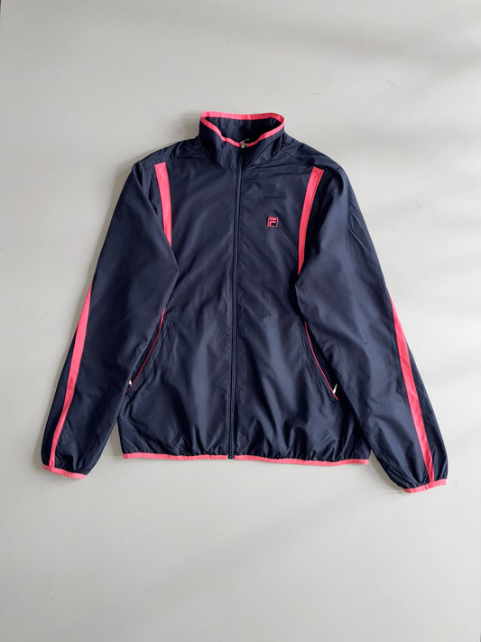 Fila Navy Windbreaker Jacket with Pink Stripe Women’s (S/M)