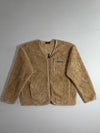 Ellesse Heritage Sherpa Cardigan  Tan Collarless Fleece, Zip-Up (XL)